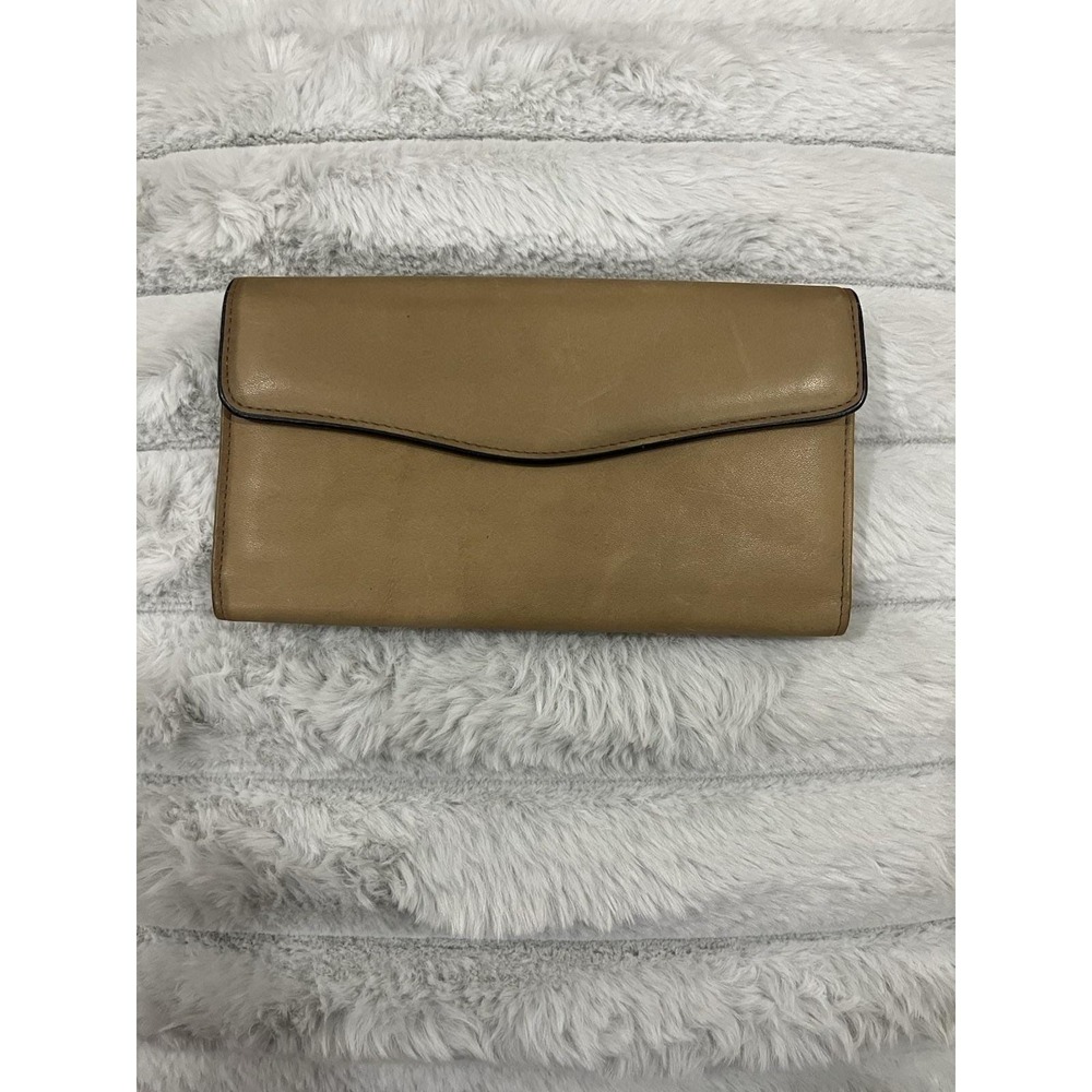Buxton Clutch‎ Wallet Women OS Tan Good Velvet Touch Cowhide Kisslock Trifold